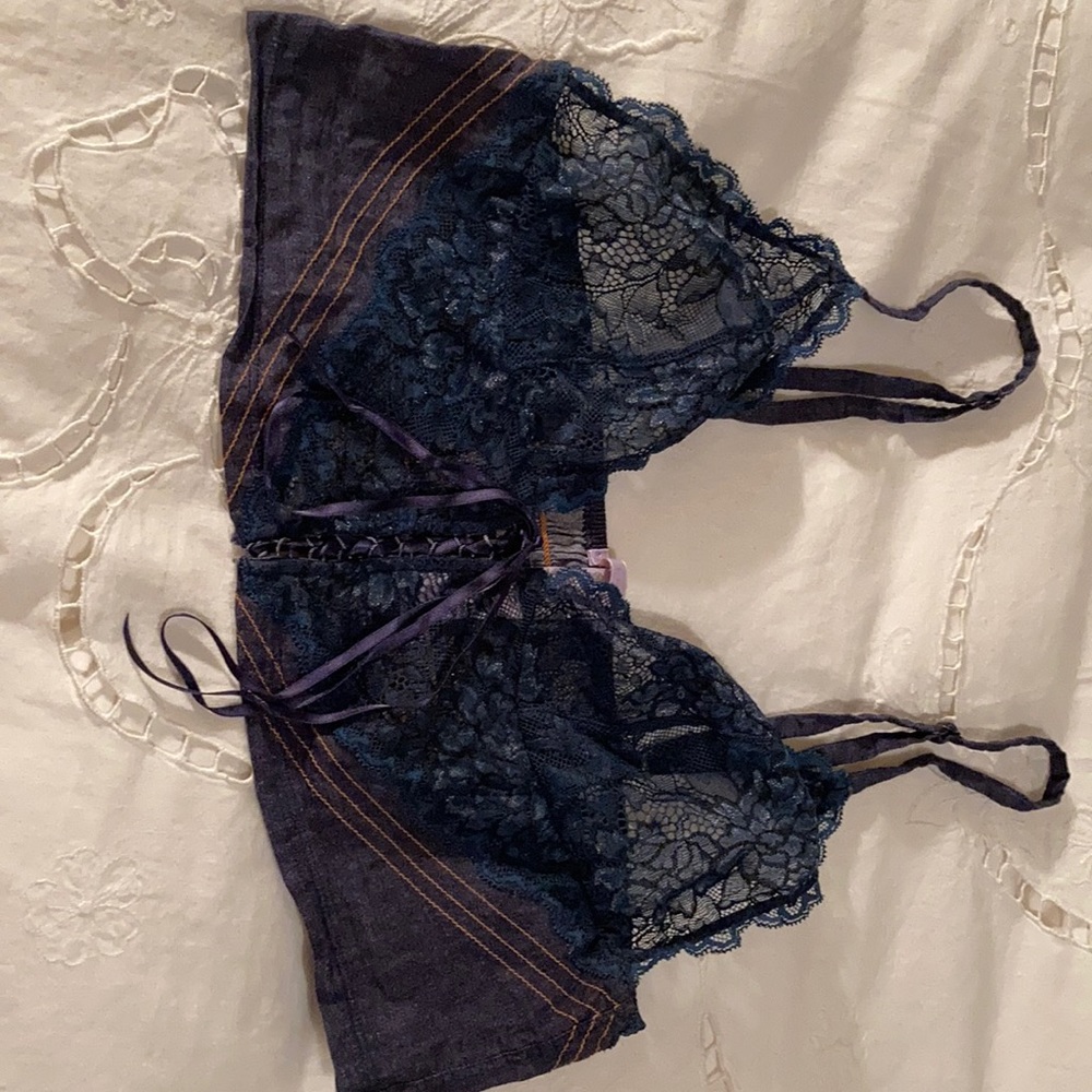 Savage X Fenty Dark Denim bralette Size medium.